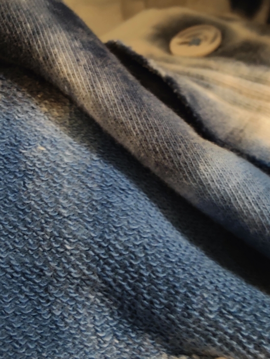 APNY Raw Edge Indigo Tie-dye French Terry Jacket, Size L - Picture 14 of 14